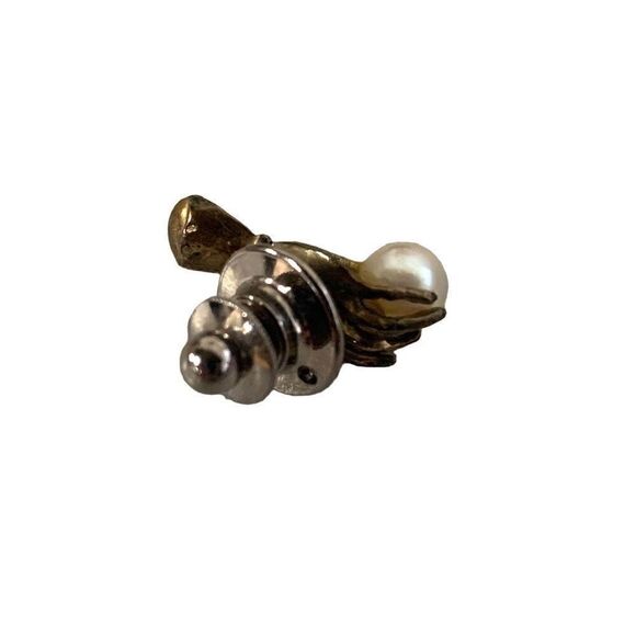 Vintage Hand Pin Holding a Faux Pearl Pin - Picture 3 of 3